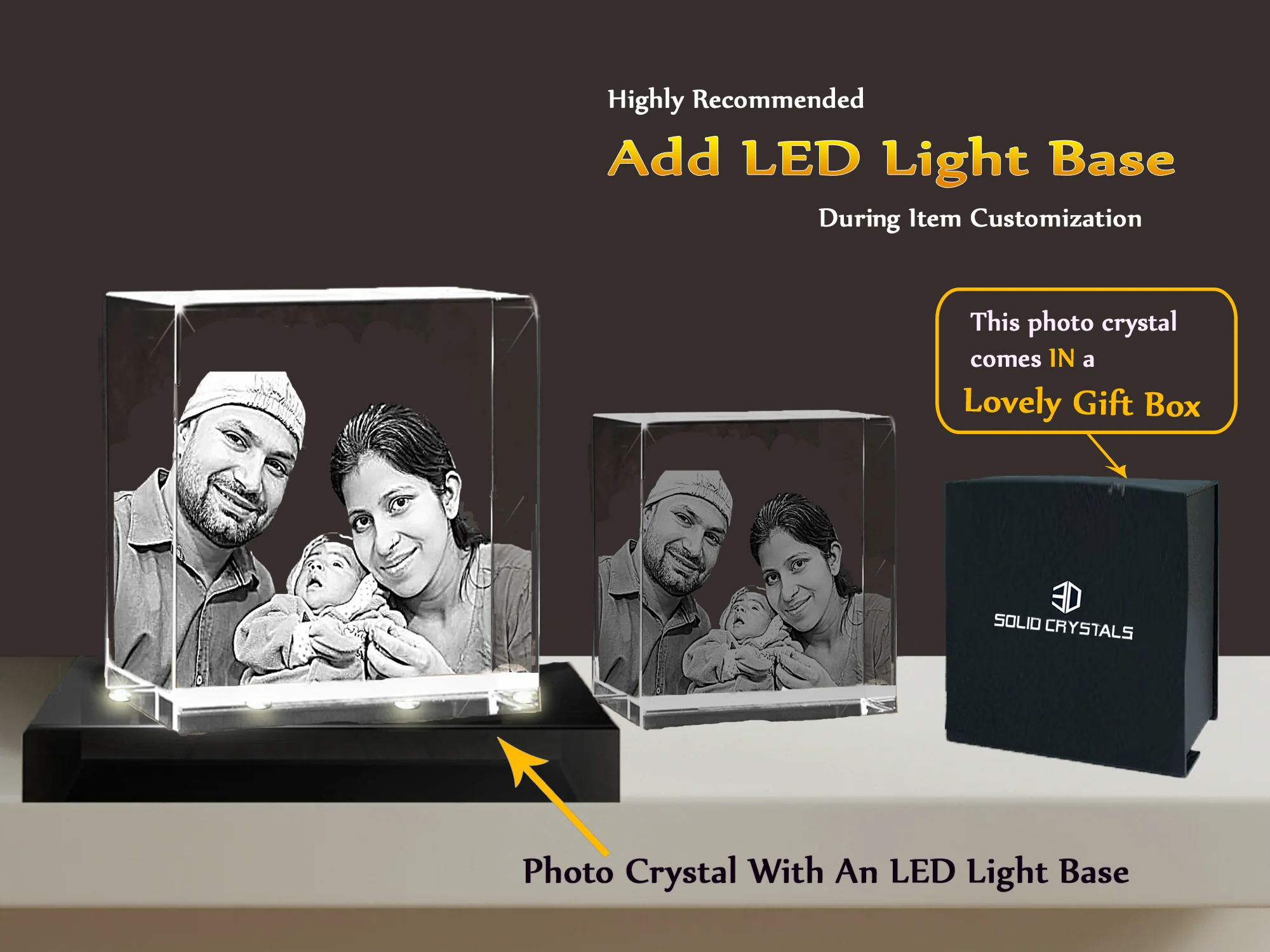 Wedding Gift Crystal Square - Image 6