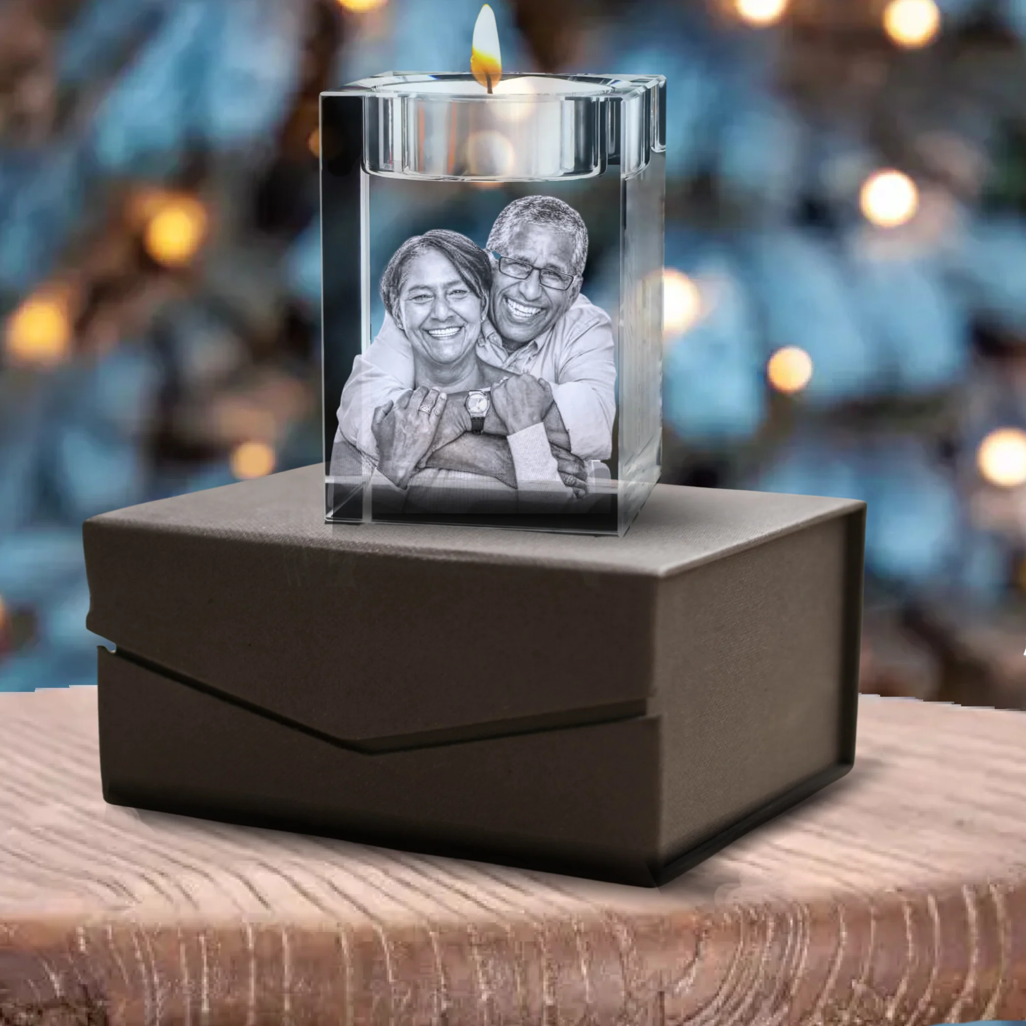 Large 3D Crystal Tea Light Holder - Image 3