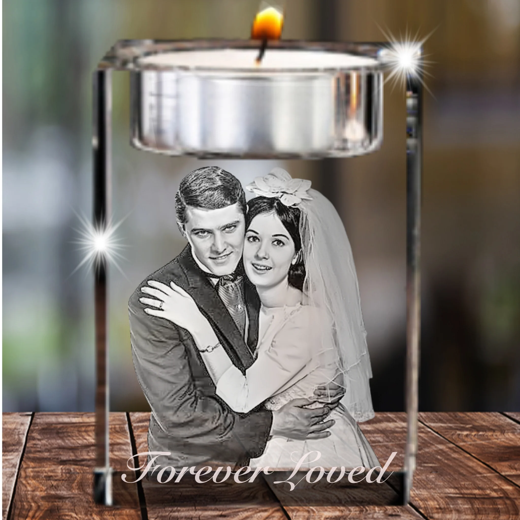 Large 3D Crystal Tea Light Holder - Image 6