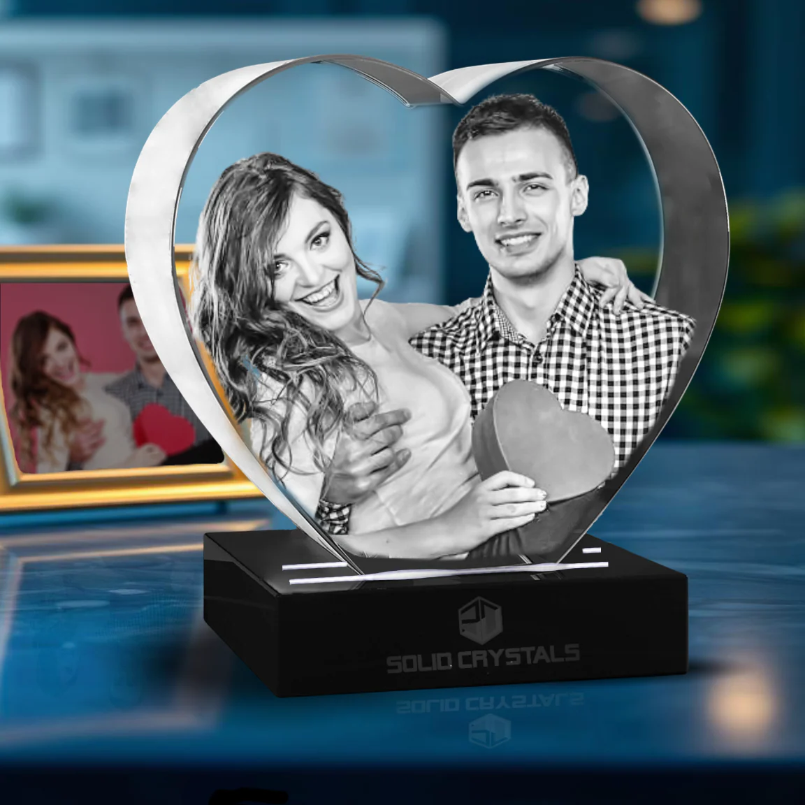 3D Valentines Day Gift - Heart Crystal