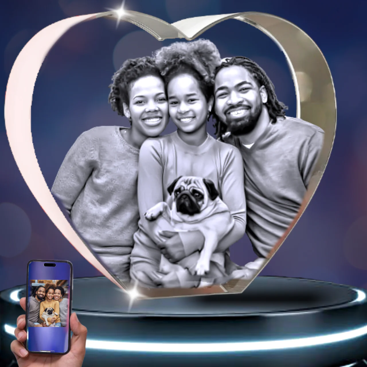 2D Heart Photo Crystal - Image 3