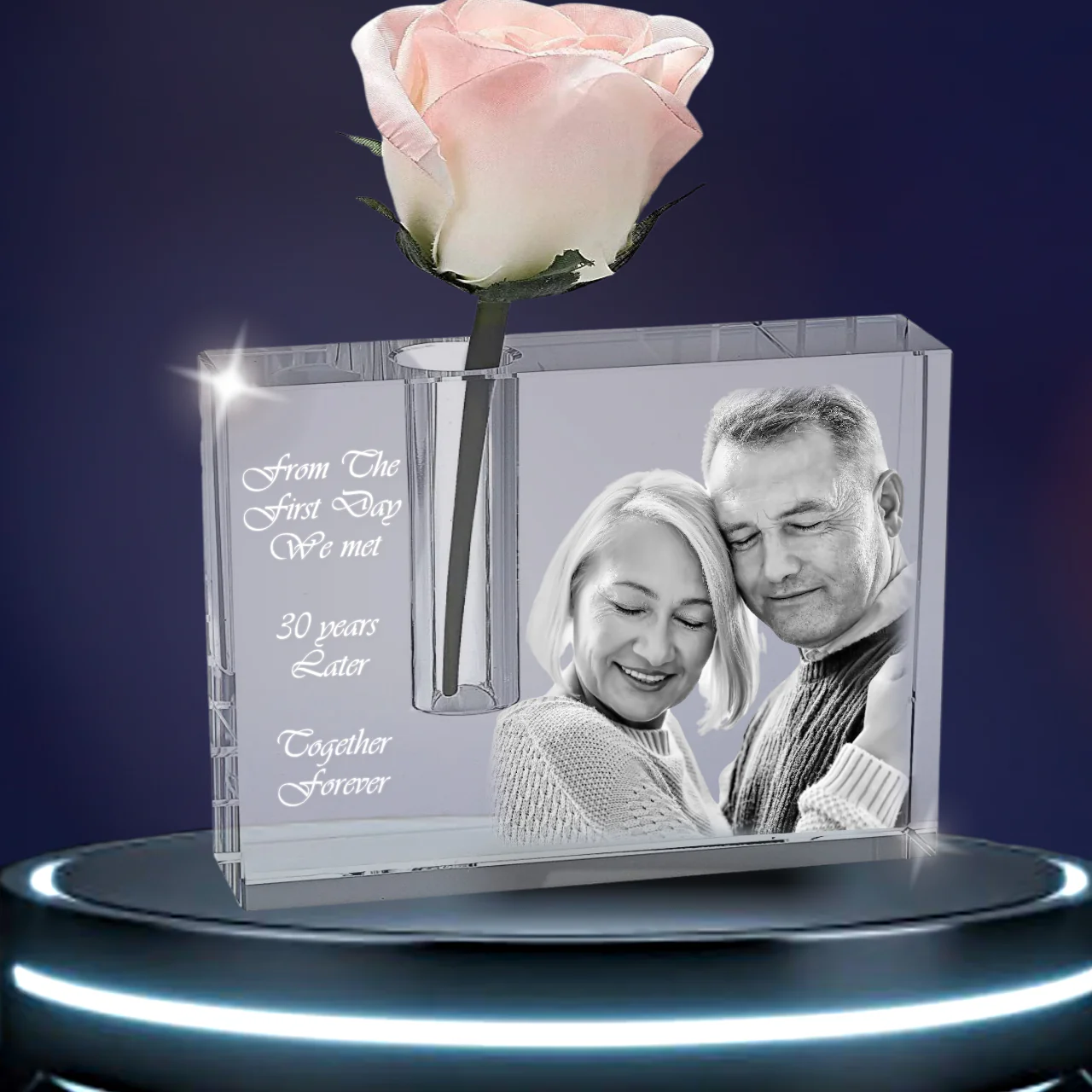 2D Crystal Rectangular Bud Vase - Image 3