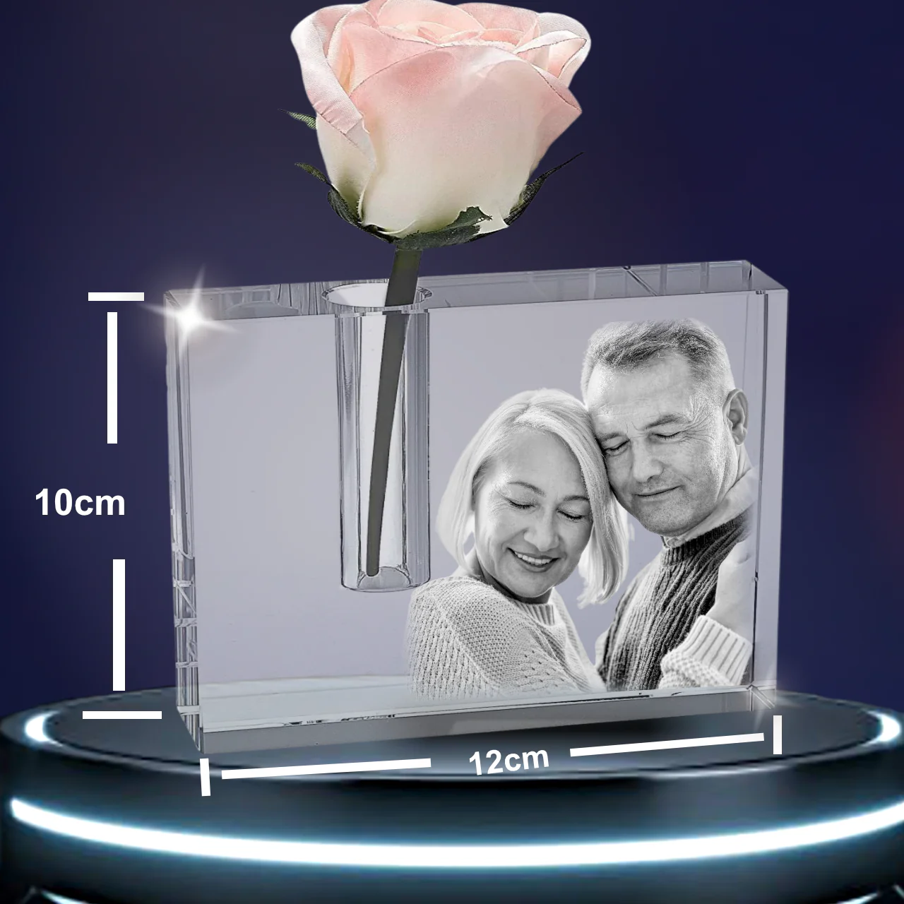 2D Crystal Rectangular Bud Vase - Image 4